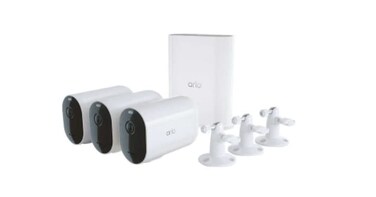 Arlo Pro 4 XL Spotlight 3 Camera Security Bundle 2K Motion Only VMS4352P Renewed