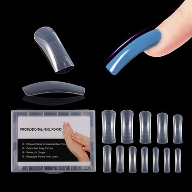NMKL38 120Pcs Dual Forms Full Cover Nail Tips Upper Arched Extension Mold Mold B