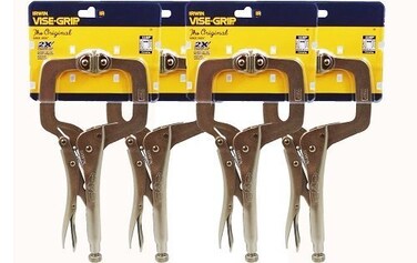 IRWIN ViseGrip 11SP20 11Inch Locking Clamp with Swivel Pads 4 Pack by Irwin Tools
