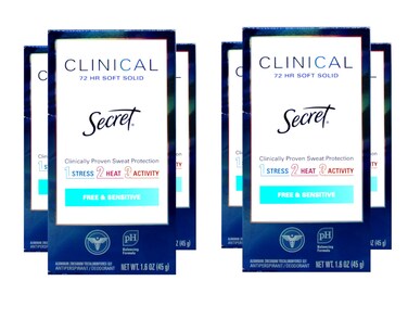 Secret Clinical Strength Soft Solid Sensitive Unscented Deodorant 16 oz Pack of 6