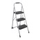 Cosco 11408PBL1E Three Step Big Step Folding Step Stool with Rubber Hand Grip Grey