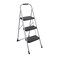 Cosco 11408PBL1E Three Step Big Step Folding Step Stool with Rubber Hand Grip Grey