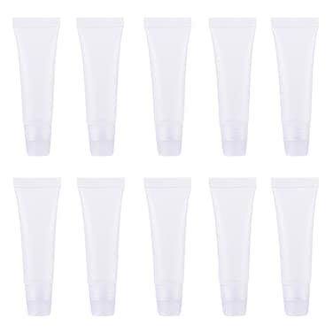 Wowlife 8ml Mini Clear Empty Lip Gloss Balm Container Soft Tubes Makeup Box 30 Pcs
