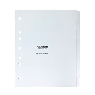Carstens Heavy Duty Plastic Dividers 9Tab White for SideOpening 3Ring Binders 1 Set