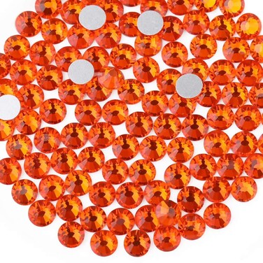 beadsland Flat Back Crystal Rhinestones Round Gems, Orange (4.6-4.8mmSS20/1440pcs