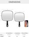 OMIRO Handheld Mirror Extra Large Hand Mirror with Handle Square Black 124 L x 91 W