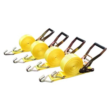 MJM Cargo Ratchet Tie Down Straps 2 in x 27 ft 5000 lb Breaking Strength JHook 4Pack
