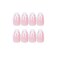 MISUD Press on Nails Medium Coffin Fake Nails Acrylic Pink White Flame Design 24 pcs