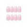 MISUD Press on Nails Medium Coffin Fake Nails Acrylic Pink White Flame Design 24 pcs