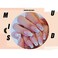 MISUD Press on Nails Medium Coffin Fake Nails Acrylic Pink White Flame Design 24 pcs