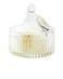 Shelley Kyle Large Handmade Lambs Wool Dusting Powder Puff with Elegant Crystal Dish