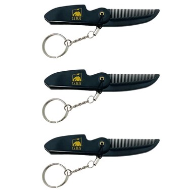 G.B.S GENTS Mustache and Beard Styling Comb pocket sized Keychain Folding Beard Comb 3 Pack