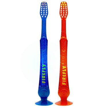 Firefly LightUp Timer Kids Toothbrush with Suction Cup Soft 2 Count Pack of 1 Assorted