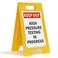 SmartSign Keep out High Pressure Testing in Progress Folding Floor Sign 25 x 12 Plastic
