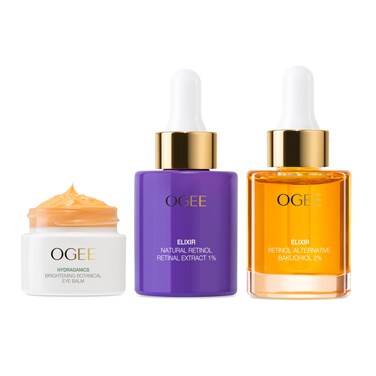 Ogee Natural Retinol Trio Botanical Eye Balm Bakuchiol 2 Elixir Retinal Extract 1 Elixir