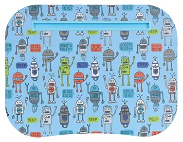 iscream 1725 x 1325 Laminate Top Microbead Filled Lap Desk with Tablet Channel Robots Rule