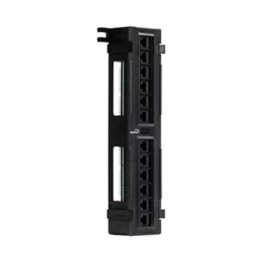 NavePoint 12Port Cat5E UTP Unsheilded Mini Patch Panel with Wallmount Bracket Included Black