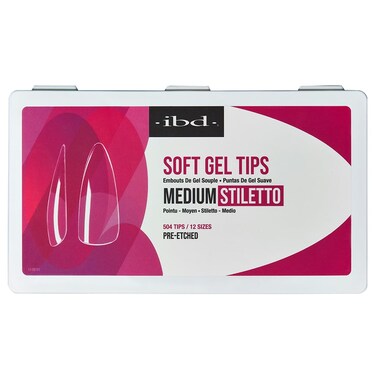 Ibd Clear Soft Gel Tips Medium Stiletto Full Coverage Nail Extensions PressOn Nail Kit 1Pack
