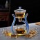 RORA Lazy Kungfu Glass Tea Set Semi Automatic Drip Rotating with Infuser Glass Teapot Set 6 cups