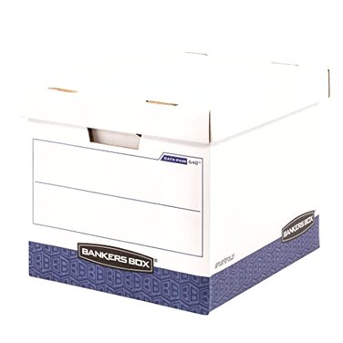 Bankers Box 12-Pack Data Pak File Storage Boxes with Lids, FastFold Assembly, STOR/FILE, (00648