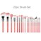 Bdellium Tools Professional Makeup Brush Pink Bambu Series Deluxe 22pc Brush Set with RollUp Pouch