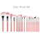 Bdellium Tools Professional Makeup Brush Pink Bambu Series Deluxe 22pc Brush Set with RollUp Pouch