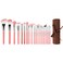 Bdellium Tools Professional Makeup Brush Pink Bambu Series Deluxe 22pc Brush Set with RollUp Pouch
