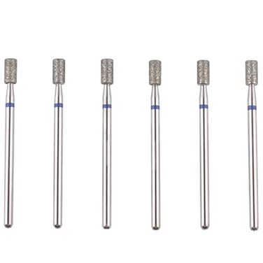 MZCMSL 6pcs Barrel Cuticle Drill Bits, Pro Diamond Bits for Manicure, 3/32 Shank efile Bit (Medium