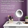 JERDON Tabletop Makeup Mirror with Lights 1X8X Magnification Nickel 85 Vanity Mirror Model HL8808NL