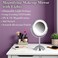 JERDON Tabletop Makeup Mirror with Lights 1X8X Magnification Nickel 85 Vanity Mirror Model HL8808NL