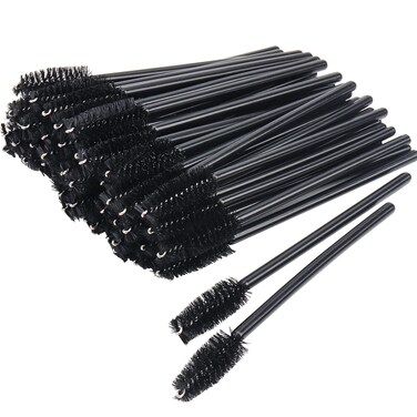 myaokue-up 100 Pack Mascara Wand Eyelash Brush Disposable Eye Lash Applicator Makeup Tool Kit BlackHandle100pcs