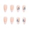 RikView French Tip Press on Nails Medium Fake Nails Almond White Stick on Nails with Butterfly Design