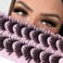 FANXITON False Eyelashes Fluffy Mink Lashes 20 mm Cat Eye Lashes Long 5D Wispy Dramatic 10 Pairs Pack