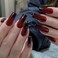 MISUD Press on Nails Long Coffin Glue on Nails with Goth Black Red Acrylic Gothic Vampire Design 24 pcs