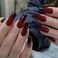MISUD Press on Nails Long Coffin Glue on Nails with Goth Black Red Acrylic Gothic Vampire Design 24 pcs