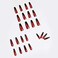 MISUD Press on Nails Long Coffin Glue on Nails with Goth Black Red Acrylic Gothic Vampire Design 24 pcs