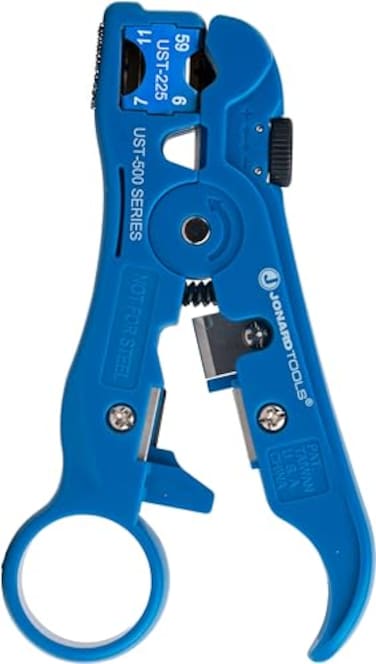 Jonard Tools UST525 Universal Cable Stripping Tool with Cable Stop for Coax Network and Telephone Cables