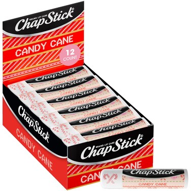ChapStick Bulk Lip Balm Candy Cane Packs 12 Sticks Fresh Minty Lip Moisturizer Stocking Stuffer 015 Oz Ea