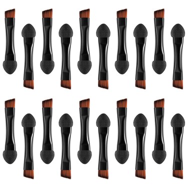 Lurrose Double Sided Eye Shadow Sponge Applicator Eye Brow Make Up Brush Portable Makeup Tool 20pcs Black