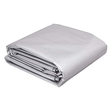 AmazonCommercial Multi Purpose Waterproof Poly Tarp Protective Cover 12x25ft 16mil Thick SilverBlack 1Pack