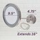 JERDON Lighted WallMounted Makeup Mirror Magnifying Mirror with LED Lights 5X Nickel Finish Model HL1016NL