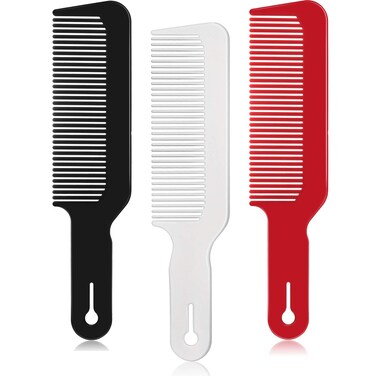 Boao 3 Pieces Barber Combs Flat Top Clipper Combs Hair Cutting for Flat Top and Clipper CutsBlack White Red