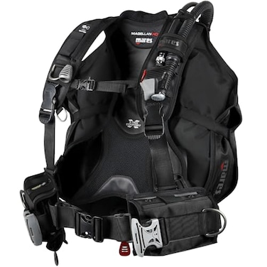 Mares Magellan HD BCD Unisex Versatile Lightweight Foldable Backmounted Scuba Diving Jacket BCD Black Medium