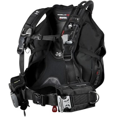 Mares Magellan HD BCD Unisex Versatile Lightweight Foldable Backmounted Scuba Diving Jacket BCD Black XLarge