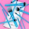 MODA Totally Electric Neon Blue Full Face Makeup Brush Kit 13pc Vibrant Brush Set for Face Eyes with Zip Case