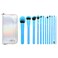 MODA Totally Electric Neon Blue Full Face Makeup Brush Kit 13pc Vibrant Brush Set for Face Eyes with Zip Case