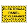 ComplianceSignscom Electrical Panel 36 Clearance Do Not Block Label Decal 5x35 inch 4Pack Vinyl for Electrical