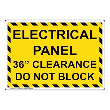 ComplianceSignscom Electrical Panel 36 Clearance Do Not Block Label Decal 5x35 inch 4Pack Vinyl for Electrical