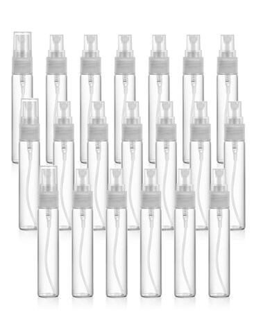 ZbFwmx 20 Pack Set 10ML Protable Refill Bulk Atomizer Spray Travel Perfume Bottle Hydrating Empty Bottle Clear