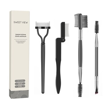 SWEET VIEW Eyelash Comb Lash Separator Tool Brow Brush Lash Spoolie Professional Eye Makeup Tools 4 Pieces Set
